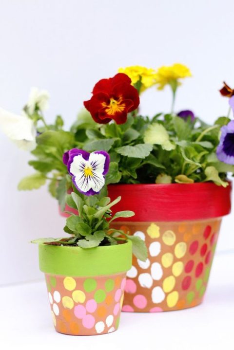 Painted Flower pot craft